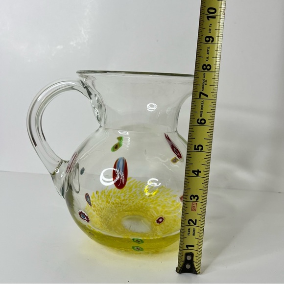 Millefiori Hand Blown Sangria Glass Pitcher - Picture 5 of 6
